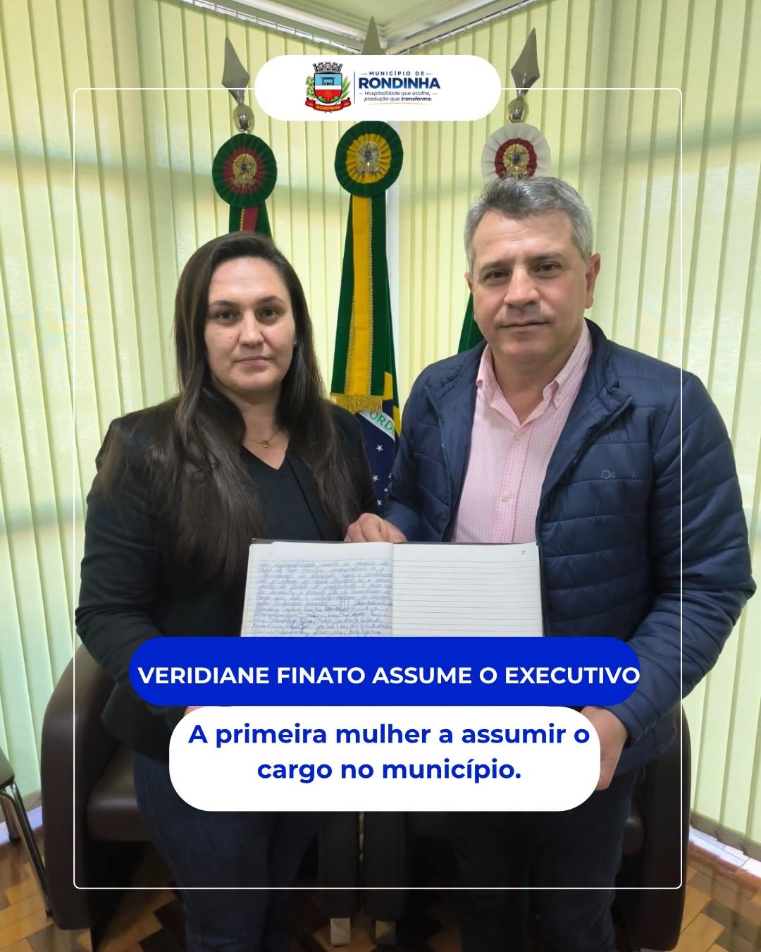 Pela primeira vez na história, uma mulher assume o Executivo de Rondinha